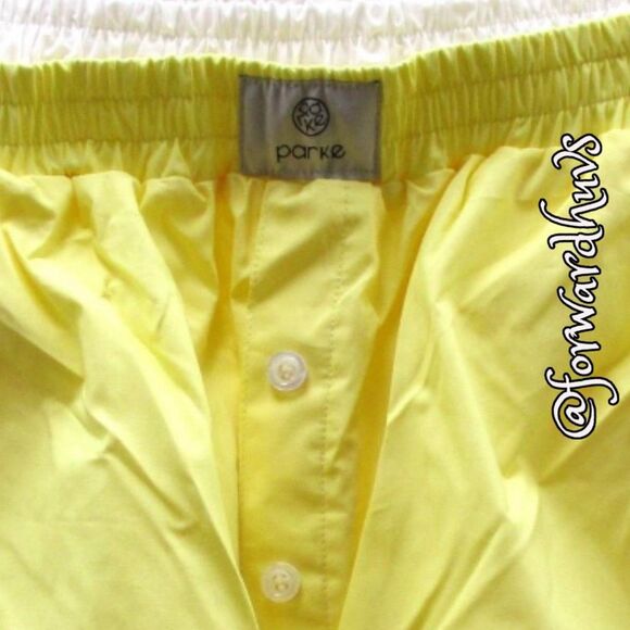 Parke Yellow & White Double Boxer Poplin Pants SZ Medium - Picture 10 of 12